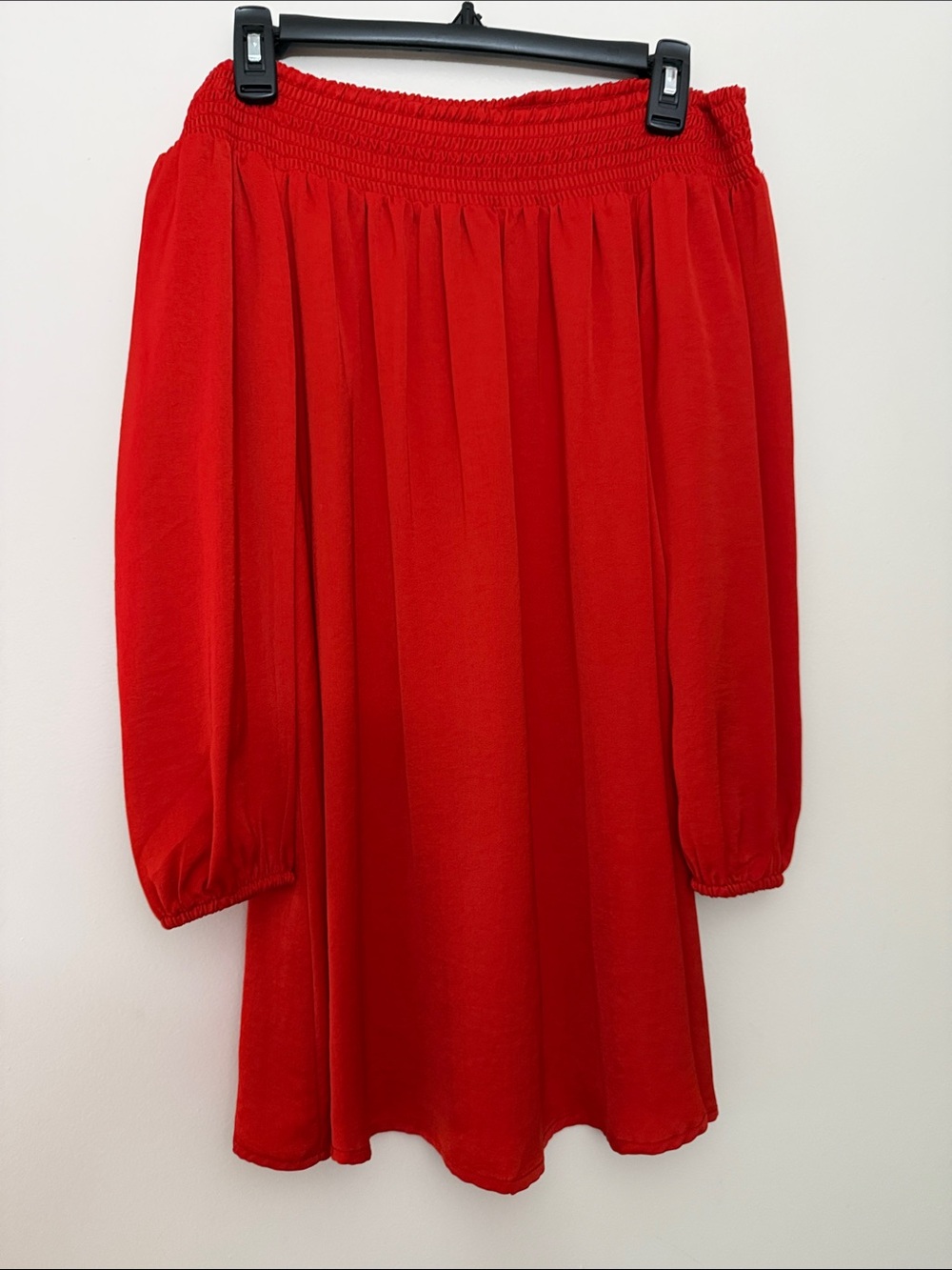 Forever 21 Red Strapless Smocked Neck Dress